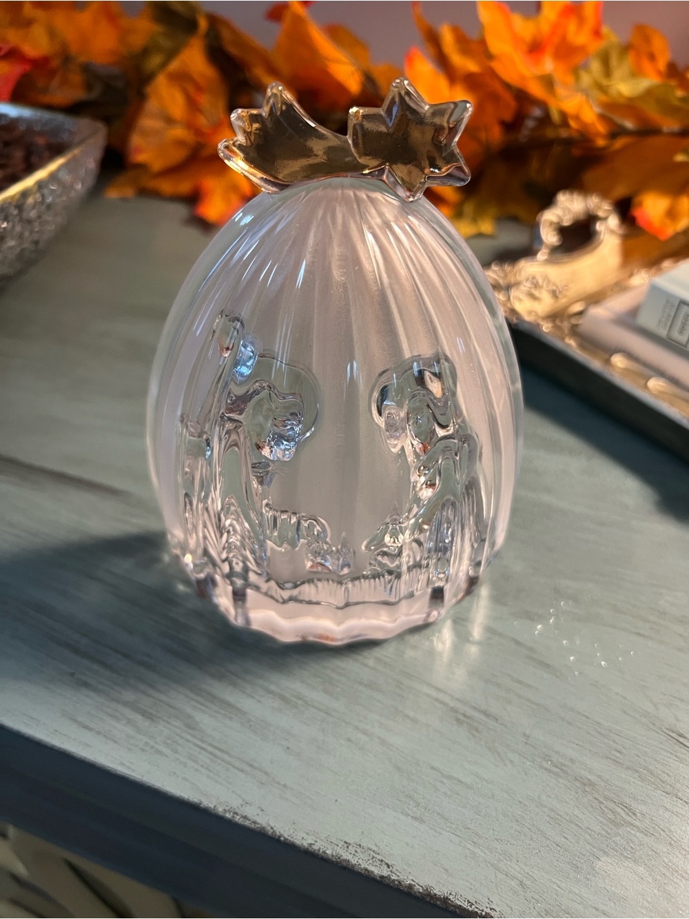 Mikasa "Golden Stars" Crystal Nativity Scene Sculpture